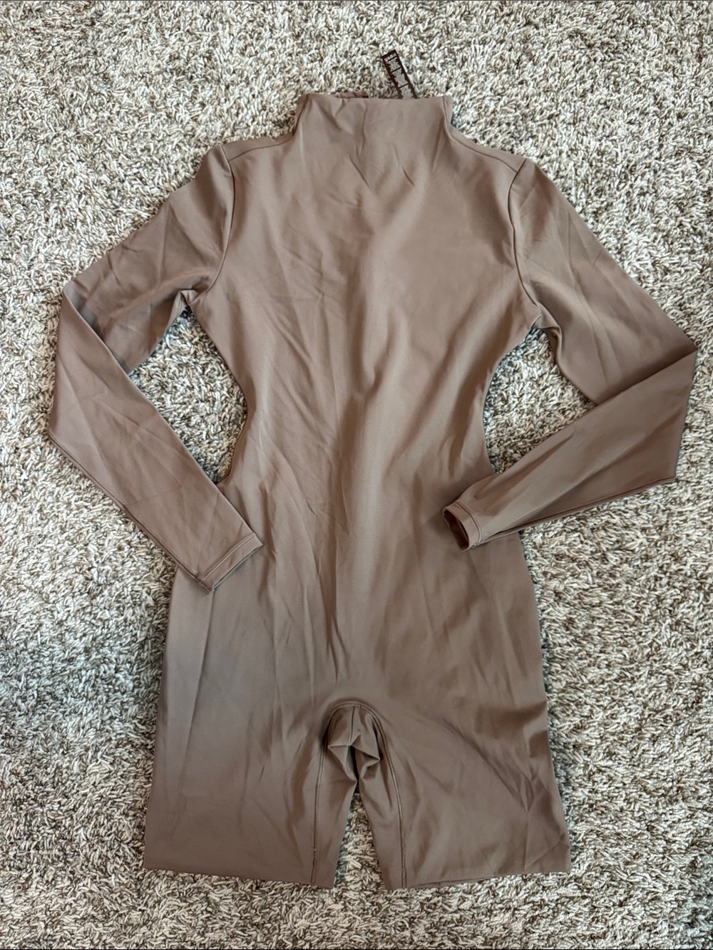 SKIMS Chocolate Brown Long-Sleeve Mock Neck Bodysuit